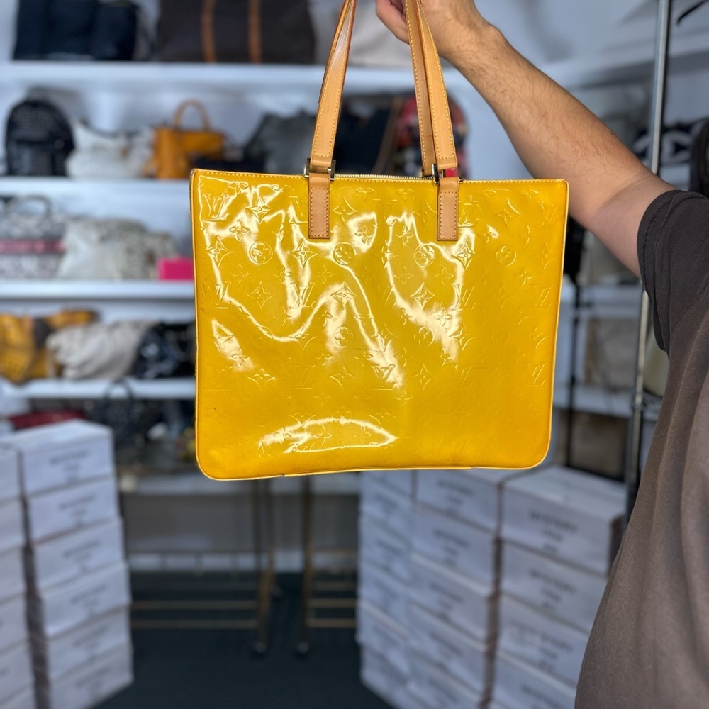 LV YELLOW VERNIS TOTE